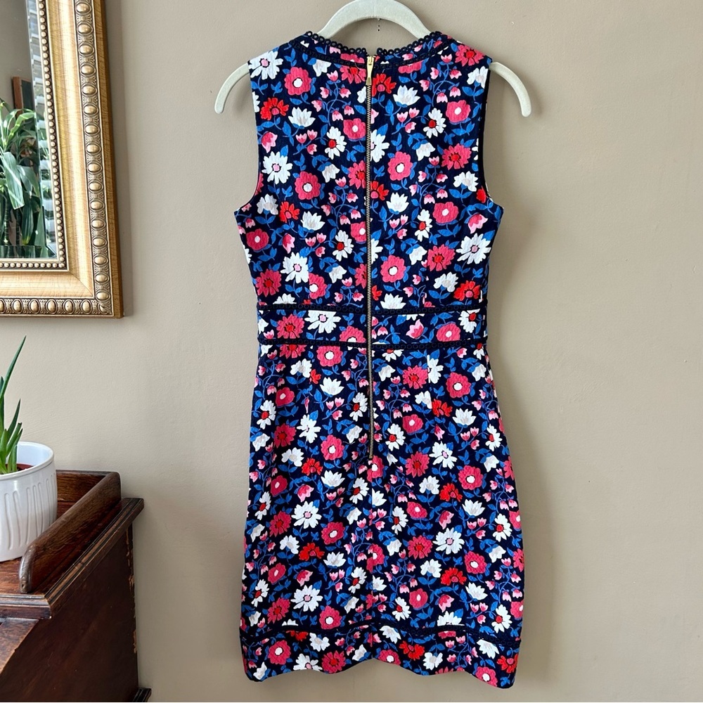 Kate Spade Shore Thing Daisy Jacquard Navy Blue Sheath Dress Size 0 $328 - Picture 6 of 12